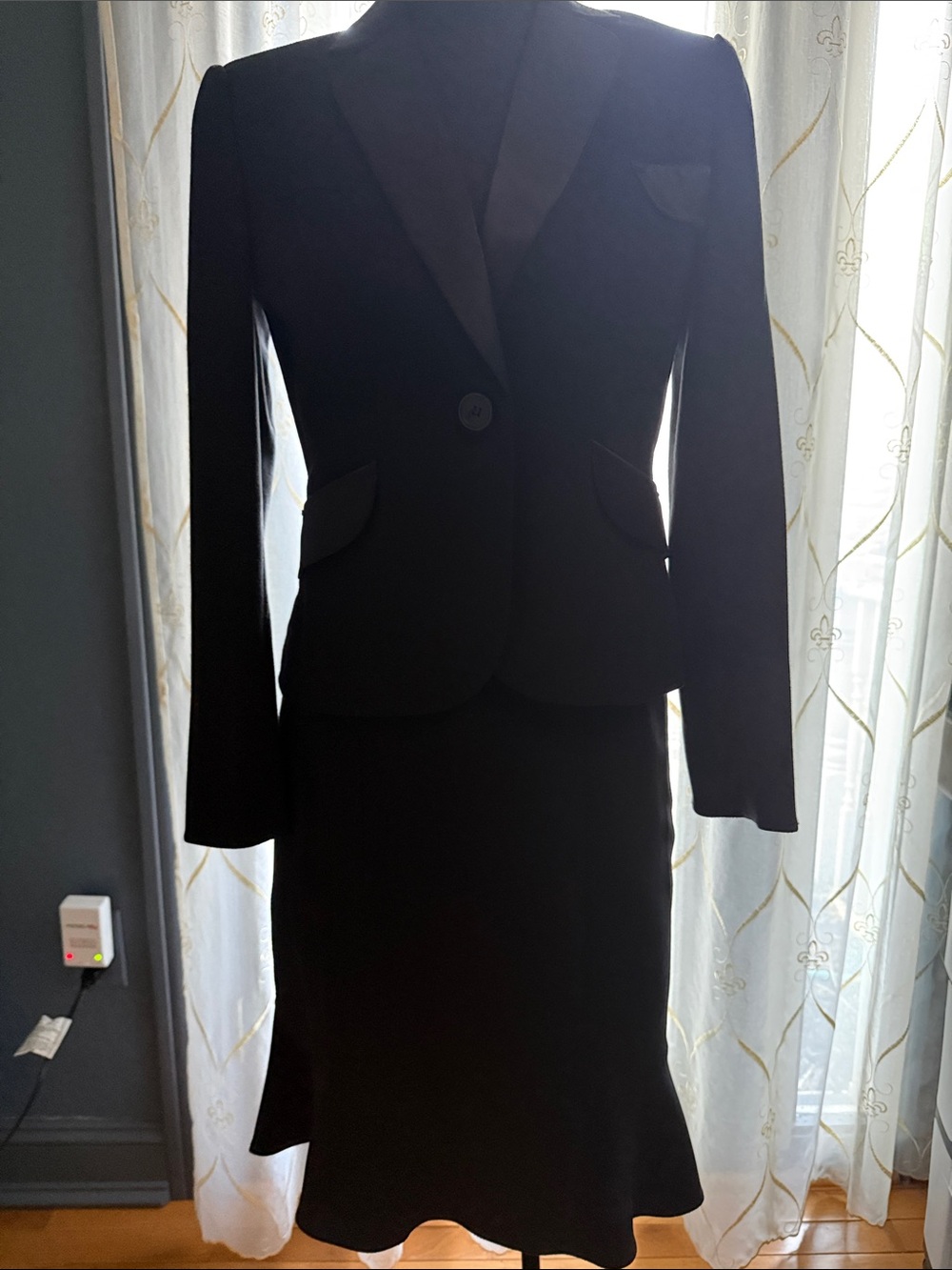 Max Studio Black Tailored Blazer and Skirt Set